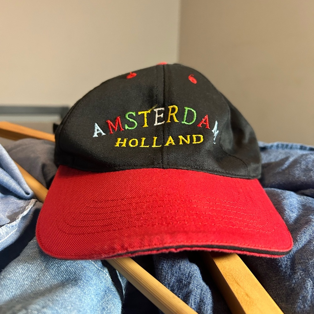 Vintage Black and Red Amsterdam Holland Hat